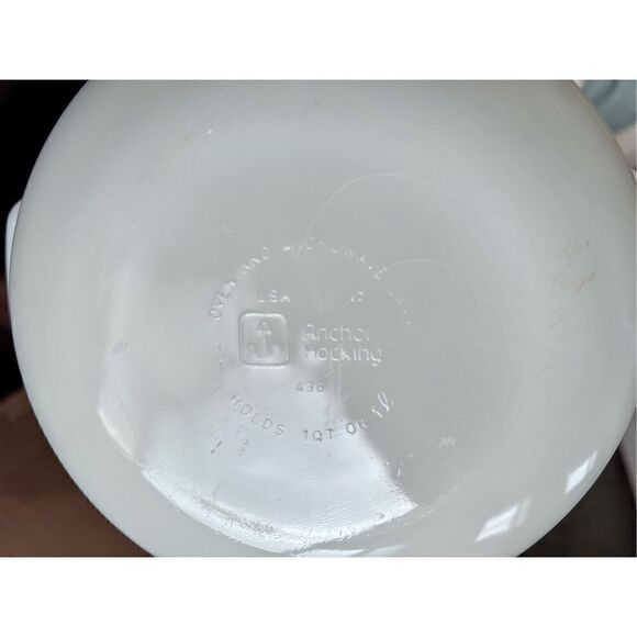 VINTAGE ANCHOR HOCKING 436 1 QUART CASSEROLE DISH "NATURE'S BOUNTY " - Picture 6 of 10
